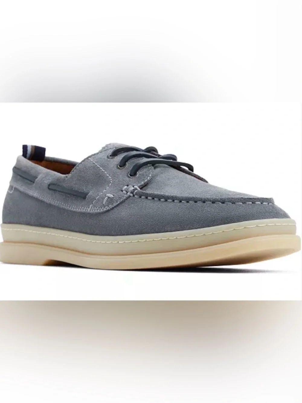 Ted Baker Men's Light Blue/ Gray Suede Cromer Boat Shoes. Size 10 1/2.